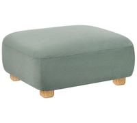 Ottoman Moderne en Tissu Hydrofuge Rectangulaire Pouf Modulable Pieds en Bois Vert Clair Amli
