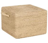 Ottoman Naturel en Jute 45 x 45 x 30 cm Moelleux pour Chambre ou Salon à Anses