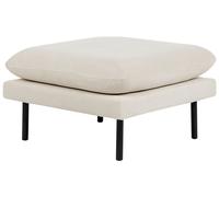 Ottoman Pouf Repose-Pieds Moderne Carré en Tissu Pieds en Métal Noirs Beige Clai