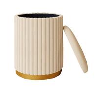 Ottoman rond en velours avec rangement - Chaise d'appoint moderne pour salon, chambre à coucher, tabouret de coiffeuse, repose-pieds