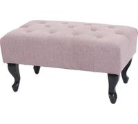 Ottomane Chesterfield, pouf repose-pieds tabouret, imperméable tissu/textile 39x77x47cm rose clair