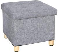 Ottomane de rangement pliable avec compartiment caché, siège peu encombrant pour salon, chambre à coucher, terrasse, banc de rangement polyvalent