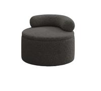 Ottomane Salon Canapé Tabouret Rond Moderne | Tabourets bas latéraux de canapé, pouf de rangement de chambre à coucher, poufs d'entrée(Black)