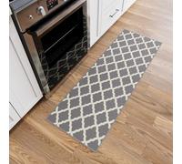 Ottomanson Tapis de Couloir Collection Glamour dos en Caoutchouc Style élégant Effet Treillage 50 cm x 150 cm Gris