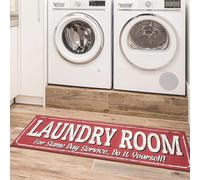 Ottomanson Tapis de couloir collection Laundry style classique dos en caoutchouc 50 cm x 150 cm rouge