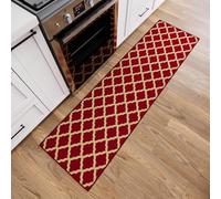 Ottomanson Tapis de couloir collection Ottohome antidérapant élégant effet treillage 57 cm x 210 cm rouge