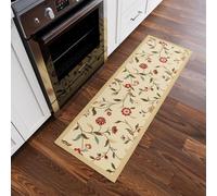 Ottomanson Tapis de couloir collection Ottohome dos en caoutchouc motif feuilles style contemporain 50 cm x 150 cm beige