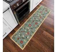 Ottomanson Tapis de couloir collection Ottohome dos en caoutchouc motif feuilles style contemporain 57 cm x 210 cm vert écume