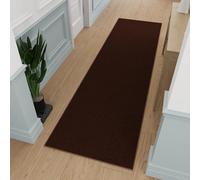 Ottomanson Tapis de couloir collection Ottohome dos en caoutchouc uni 80 cm x 300 cm marron