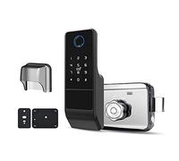Otueidnsy ÉTanche Tuya Wifi Serrure de Porte Intelligente Mot de Passe NuméRique Double Empreinte Digitale Serrure de Jante éLectronique pour Porte de Porte en Fer ExtéRieure