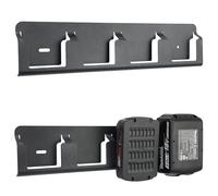 otuiaim Support Mural compatible avec Bosch Bleu 18V /Makita 18V Batteries | Support en Acie pour 4 Batteries d’outils, Rangement Boite compatible avec Makita 18V / Bosch Professional Procore GBA 18V