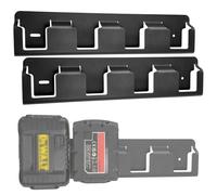 otuiaim Support Mural compatible avec Dewalt 18V / 20V Batterie | 2 Unités - Support en Acie pour 4 Batteries d’outils, Organisateur de Rangement Boite Montage sur Panneaux Perforés et Murs