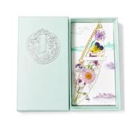 OTWURM Marque-page Plume Résiné avec Fleurs Séchées et Coffret Cadeau - Cadeau Femme Pensé pour Maitresse et Prof