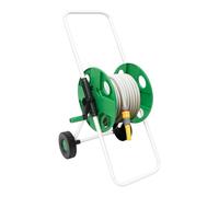 OUBUBY Enrouleur de tuyau mobile avec 50 m de tuyau 1/2" - Pour jardin et balcon - Guide de tuyau stable - Capacité de pulvérisation - Enrouleur de tuyau - Support de tuyau