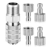 OUDQFCJ 5 pièces adaptateurs pour aérographe, Kit complet, Raccord rapide, Valve de réglage, universels mâles-femelles, accessoires, Airbrush adaptateur en métal pour tuyau d'air (1/8 pouce)