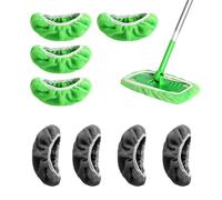 OUDQFCJ 8 Pièces Lingettes Réutilisables, Tissu Sec Humide, avec Sweeper Mop et Balai, Lavables en Microfibre, de Rechange(25,4 x 11,5 cm)