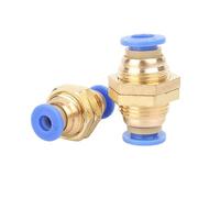 OUFEIJIA EUR Lot de 5 raccords pneumatiques Rapides série PM, traversée cloison Droite pour compresseur d'air et Ligne Vide(PM-8)