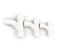 OUFEIJIA EUR Raccord en T for Tuyau d'eau PVC 20/25/32, coude d'alimentation Eau, Joint à Trois Voies, vidange d'aquarium, Type Y, Conception Grande courbure(Wit,25mm)