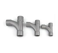 OUFEIJIA EUR Raccord en T for Tuyau d'eau PVC 20/25/32, coude d'alimentation Eau, Joint à Trois Voies, vidange d'aquarium, Type Y, Conception Grande courbure(Grey,20mm)