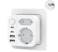 OUFUYU 6 en 1 Adaptateur Prise Japon, Adaptateur de Voyage Japon, Adaptateur de voyage France vers Le Japon avec 2 USB A 2 USB C, adaptateur de prise Type A pour États-Unis, Canada, Mexique, Thaïlande