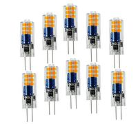 OUGEER Lot de 10 Ampoule économie d'énergie G4 2W LED, 12 SMD 2835, Blanc Chaud 3000K, AC220V-240V, Ampoule LED Lampes LED, AC 220-240V, 200LM