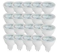 OUGEER Lot de 20 ampoules LED MR16 6 W AC 220-240 V LED GU5.3, équivalent à 60 W MR16, blanc froid 6000 K, spot LED GU5,3, 600 lumens, intensité non variable