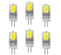 OUGEER Lot de 6 Ampoule G4 3W LED COB, AC220-240V 300LM 3W G4 Lumière (Equivalent à Halogène 30W), Blanc Froid 6000K Pas Dimmable