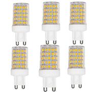 OUGEER Lot de 6 Ampoule LED G9 10W (Ampoule halogène équivalente 100W) G9 1000LM, Blanc Chaud 3000K, Base en Céramique,Non Dimmable, Ampoule capsule g9