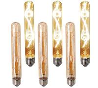 OUGEER Lot de 6 Edison Vintage Tube Ampoule E27 6W T30 Tube Ampoule AC 230V E27 T30 LED Ampoule à Filament Blanc Chaud 2700K Nouvelles Innovations, pour les maisons, les restaurants, les cafés