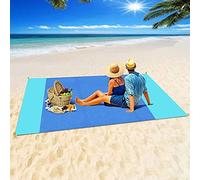 OUGEP Tapis de Plage Imperméable, Couverture de Plage Large Anti Sable Drap de Plage pour Plage, Camping, Picnic, Parc, Voyage ect Les Èvénements en Extérieur (Bleu, 200 x 210cm)