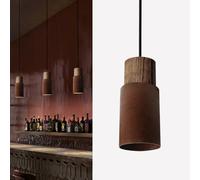 ouglres Suspension 1 Flamme Industrielle,Moderne Bois Cuisine Lampe à Suspendre,Vintage Cylindre Abat-Jour Métal,Réglable En Hauteur Rouille e27 Pour Table à Manger Table De Chevet Chambre à Coucher