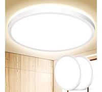 OUILA Ø22cm Plafonnier Led, 18W Lumiere Plafond Etanche 4000K Moderne Rond Plafonnier Luminaire 1600LM Plafonnier Salle de Bains, Salon, Chambre, Cuisine, Balcon, Couloir(Paquet de 2)