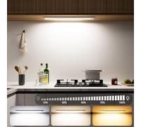 OUILA 43cm LED Armoire Lumineuse 3000K/4000K/6500K, Lampe de Placard a Détecteur de Mouvement Diminuable Luminosité Réglable Lumiere Magnetique Veilleuse pour Armoire Cuisine Placard Couloir Escalier