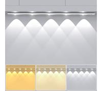 OUILA Lampe de Placard 55CM, 3000K/4000K/6500K Diminuable Lumiere Placard Led Detecteur de Mouvement Interieur 2200mAh Lumiere Led Sans Fil Rechargeable USB Veilleuse pour Cuisine, Armoires, Escalier