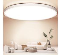 OUILA Ø50CM LED Plafonnier, 4000K Plafonnier LED 48W 4800LM Luminaire Plafonier IP44 Lampe Plafond, Plafonier pour Salle de Bain, Chambre, Cuisine, Salon, Balcon, Bureau, Porche