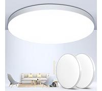 OUILA Plafonnier LED 24W 6500K - 2PCS Luminaire IP44 Ø28 CM pour Salle de Bain, Chambre, Cuisine, Salon, Balcon