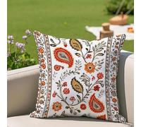Oujkeef Coussin Exterieur Imperméable 30 x 30 cm, Housse de Coussin Décoratif Jaune Moutarde Couleur Orange pour Jardin, Balcon, Canapé, Salon, Impression Recto-Verso, Déco de Printemps et Été, #302l