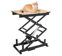 OUKANING Table élévatrice électrique 63 kg Hauteur 26-127 cm | Télécommande et commande manuelle, autobloquant, pliable, silencieux, 35 dB, élévateur mobile pour atelier, entrepôt