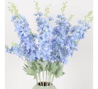 OUKEYI Lot de 6 Fleurs artificielles en Soie Delphinium de 85,1 cm - Fleurs artificielles à Tige Longue pour Grand Vase, décoration de Maison, de fête de Mariage (Bleu Clair)