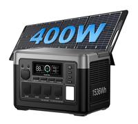 OUKITEL P1500E PLUS 1536Wh Centrale électrique portable avec Panneau Solaire 400W,Batterie LiFePO4, 4 Sorties AC de 1800W