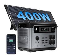 OUKITEL P2400E Generateur Electrique Portable 2400W, Équipé Panneau Solaire 400W,2048Wh Station Solaire,LiFePO4,13 Sorties
