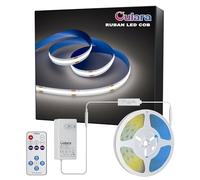 OULARA Ruban LED COB 6M, Bande LED Blanc Froid 6000K à Intensité Variable, Bande Lumineuse LED DC24V Super Lumineuse, CRI 90+ avec Télécommande RF et Alimentation pour la Décoration de la Maison DIY