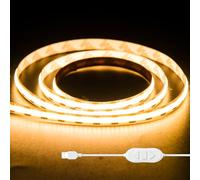 OULARA USB Bande LED COB 5V Chaud Blanc 2700K 1M, Dimmable Densité 320LEDs Ruban Lumineuse LED COB Flexible Découpable Bande LED Pour TV Rétroéclairage, Armoire, Chambre, Éclairage Maison DIY