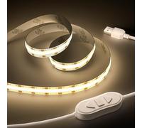 OULARA USB Bande LED COB 5V Naturel Blanc 4000K 3M, Dimmable Densité 960LEDs Ruban Lumineuse LED COB Flexible Découpable Bande LED Pour TV Rétroéclairage, Armoire, Chambre, Éclairage Maison DIY