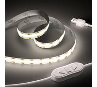 OULARA USB Ruban LED COB 5V Blanc Froid 6000K 3M, Dimmable Densité 960LEDs Bande Lumineuse LED COB Flexible Découpable Bande LED Pour TV Rétroéclairage, Armoire, Chambre, Éclairage Maison DIY