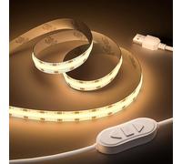 OULARA USB Ruban LED COB 5V Chaud Blanc 2700K 3M, Dimmable Densité 960LEDs Bande Lumineuse LED COB Flexible Découpable Bande LED Pour TV Rétroéclairage, Armoire, Chambre, Éclairage Maison DIY