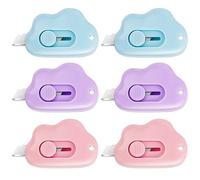 Ouligay 6 Pièces Box Cutter Ouvre-lettres rétractable Coupe-boîte de poche de sécurité Ouvre-boîte en forme de nuage Couteau utilitaire rétractable Enveloppe Paquet Tapis coupe papier