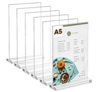 OulQinyhome 6 Pièces Présentoir de Table A5 - Porte Affiche - porte menu - Présentoir en Acrylique Transparent pour Menus,publicité,cadre photo,affichage,restaurant