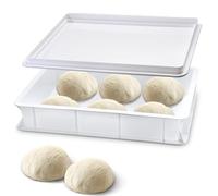 OulQinyhome Bac à Pâton Pizza et Pain - Boîte Fermentation Pizza en plastique - Boîtes à Pétrissage avec Couvercle - Conteneur pour Levée empilable pour pizza,pain et pâte (30x40x10cm)