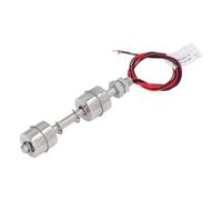 Oumefar Contrôleur de Niveau de Liquide en Acier Inoxydable Durable, Interrupteur à Flotteur, Double Boule, pour Réservoirs D'eau, Piscines, Aquariums, 120mm